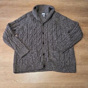Daniel Cremieux Signature Collection Men XL Wool Blend Cable Knit Shawl Cardigan
